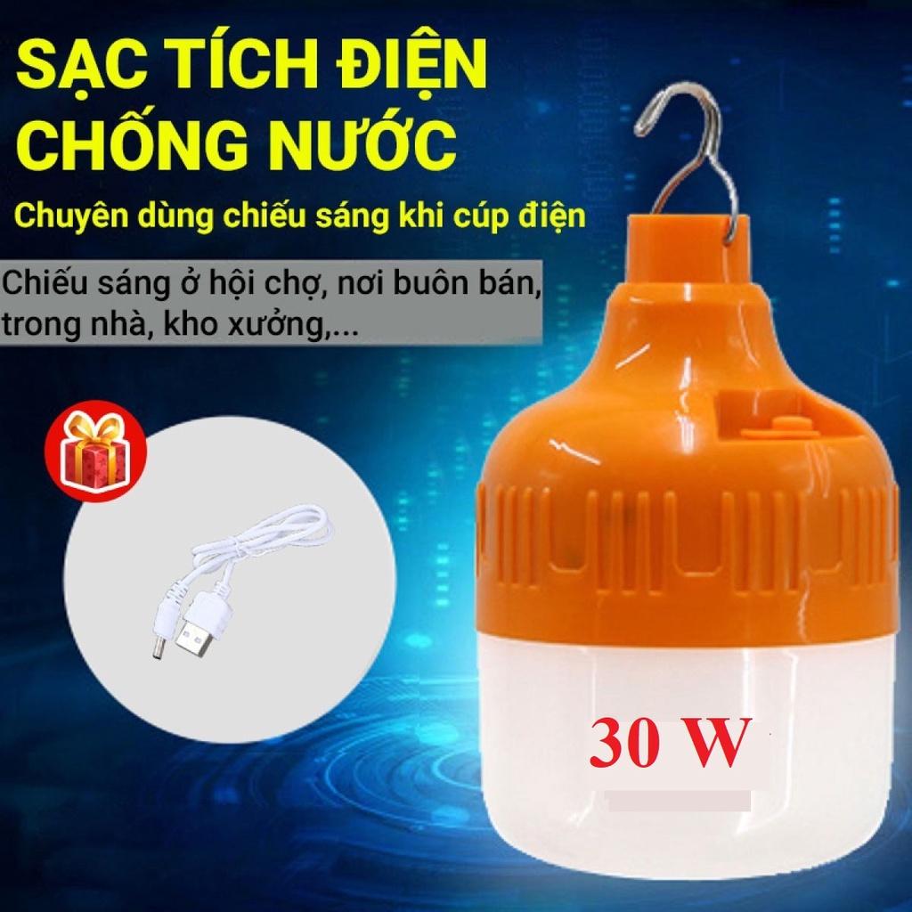 Bóng Đèn Tích Điện LED 100 W CỰC SÁNG Có Sạc Ngoài 3 Chế Độ Sáng Thông Minh kèm móc treo cao