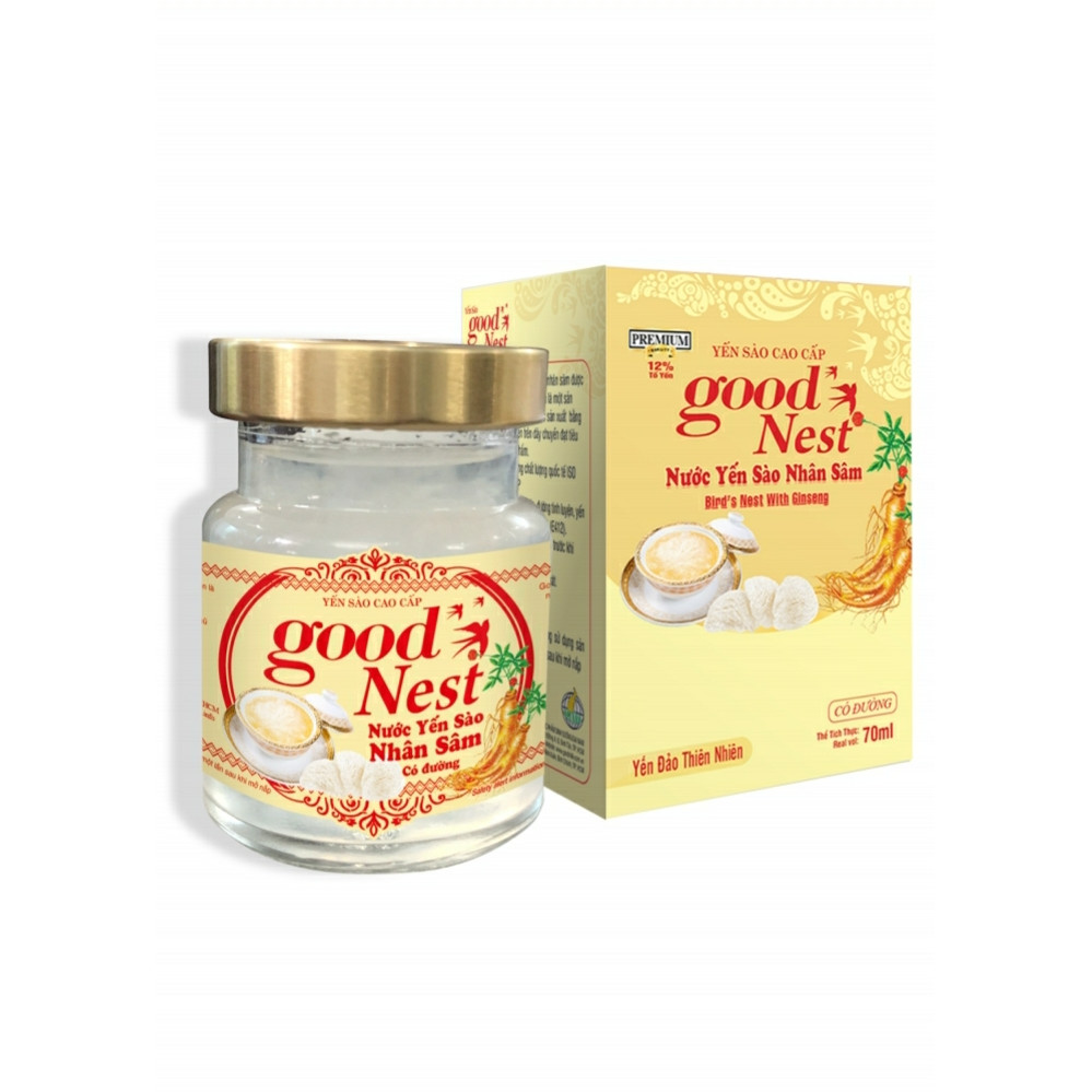 Yến sào goodnest nhân sâm lọ 70ml 18% yến