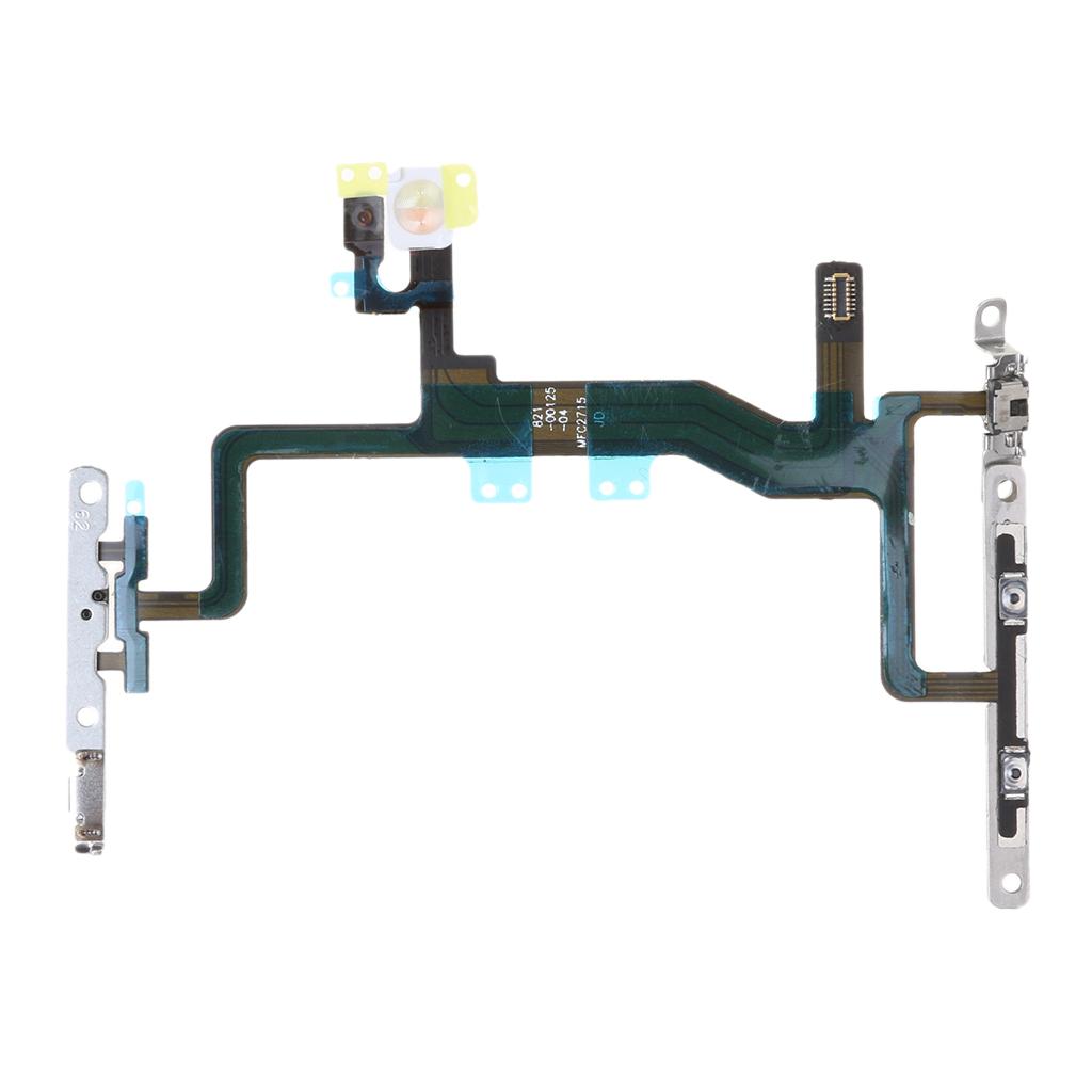 Power Flex Cable With Metal Bracket for iPhone 6S 4.7'' Mute Switch On Off Volume Button flex Cable