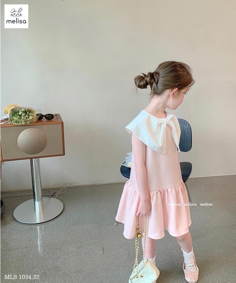 Đầm váy babydoll mùa hè cho bé gái phong cách Hàn Quốc từ 12-35kg chất lụa mềm mịn mát