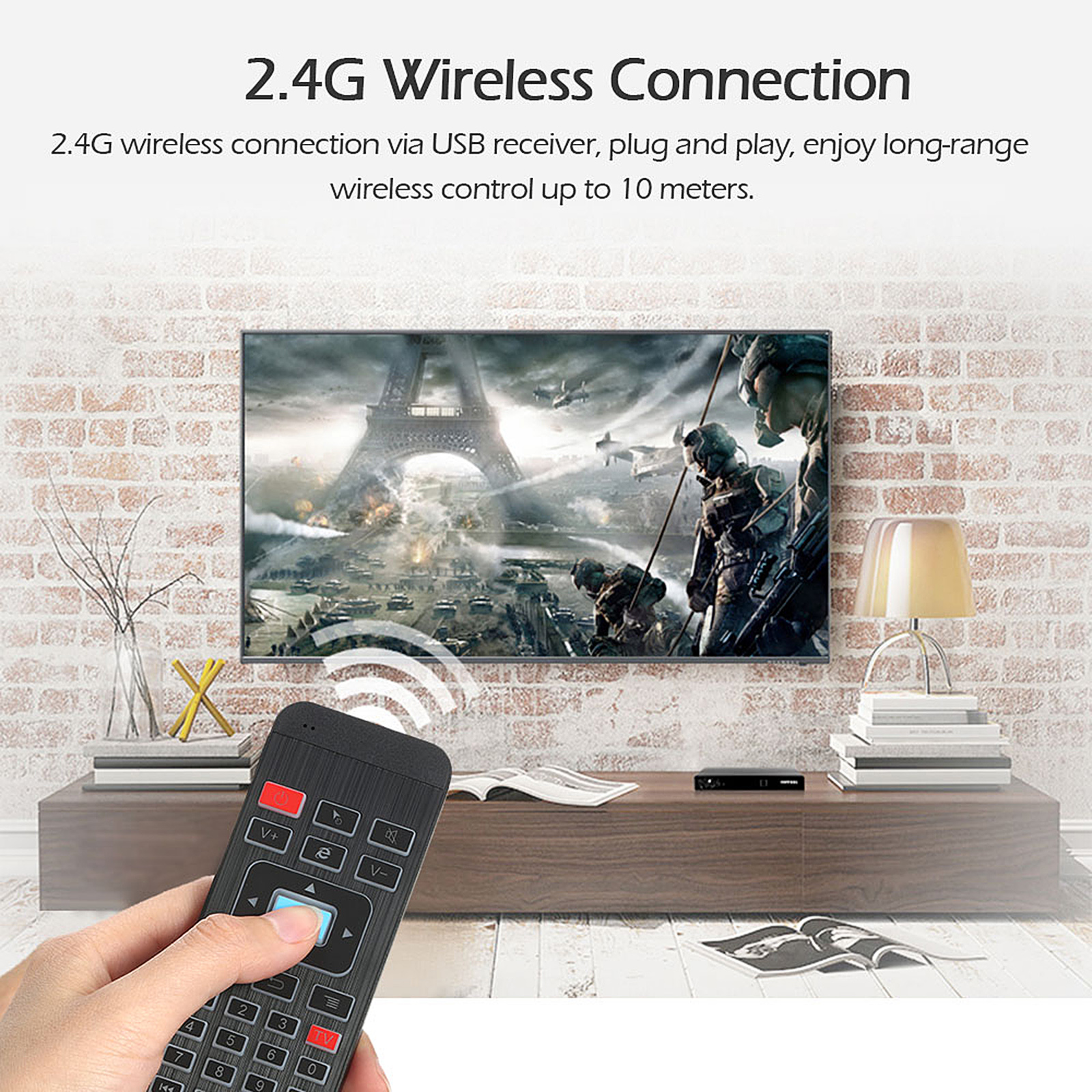 Bàn Phím Không Dây 2.4g Cảm Biến 6 Trục Điều Khiển Từ Xa IR Cho TV Thông Minh AnDroid TV Box Mini PC