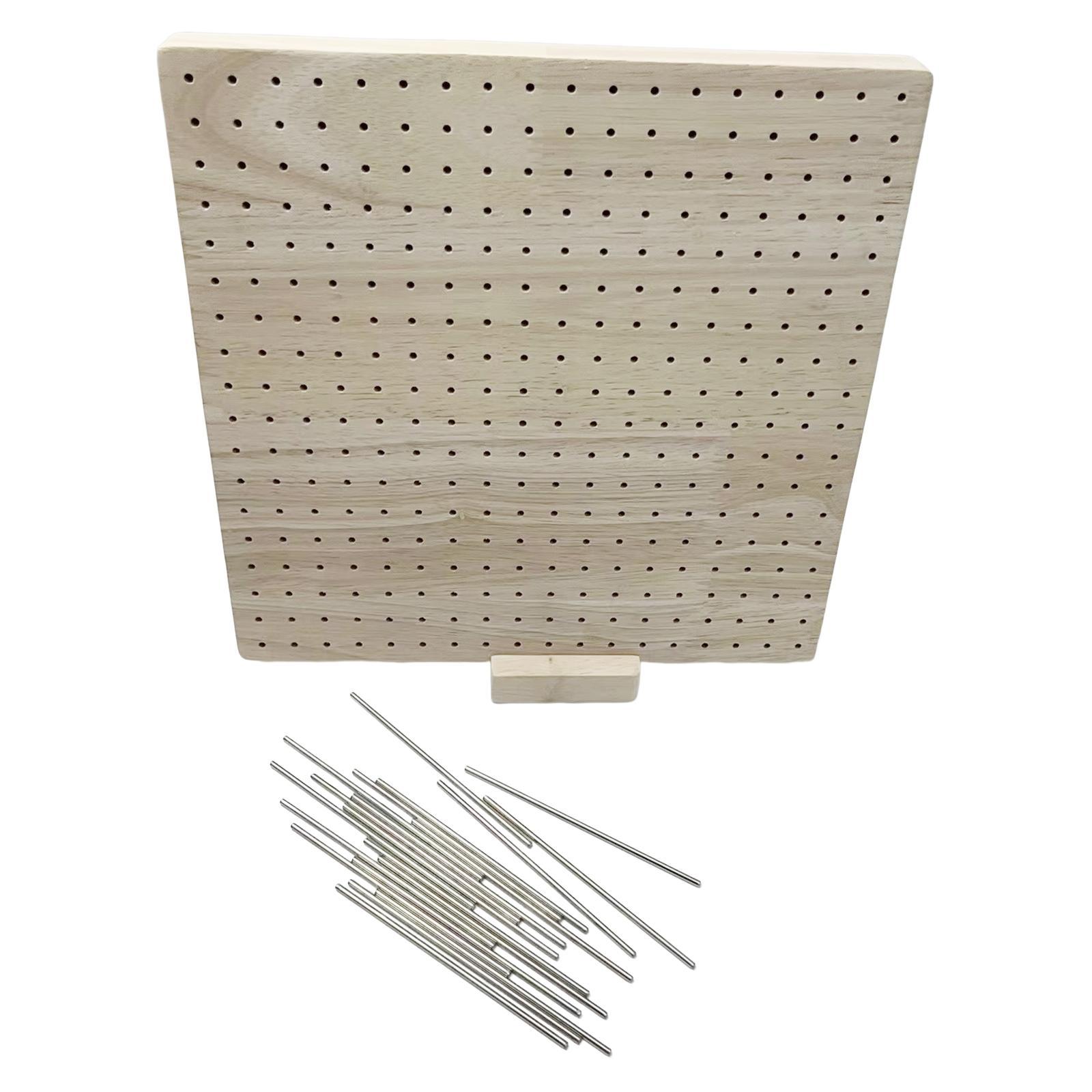 Crochet Blocking Board with 20 Pin Wood for Knitting Crochet Craft Weave DIY
