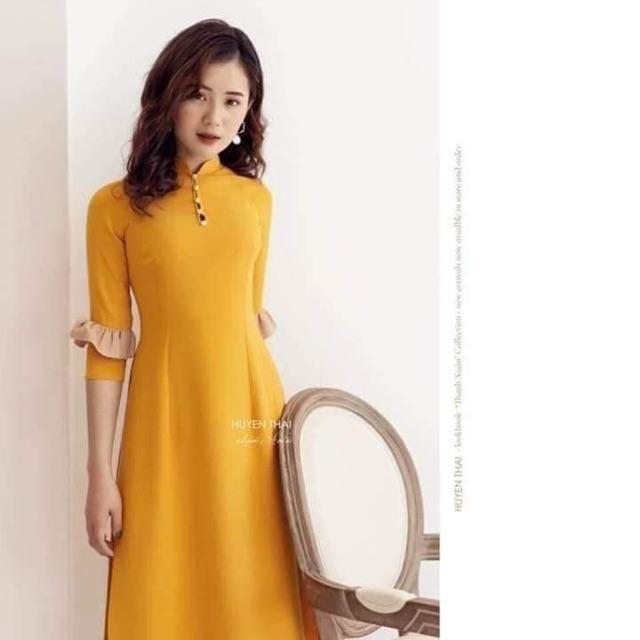 Áo dài cách tân trơn tay kiểu