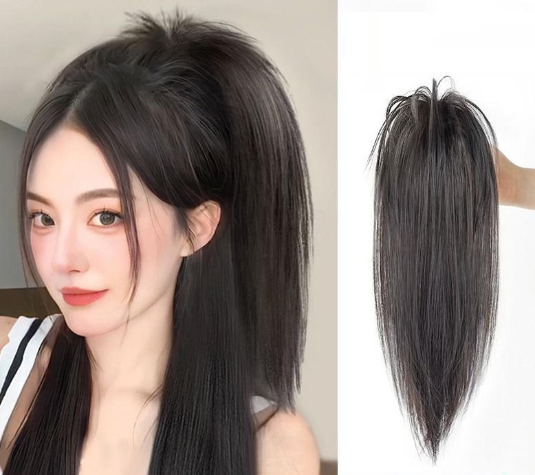 Búi giả đuôi gà dài 35cm B08C FREESHIP tóc giả đuôi gà, búi tóc giả nữ, búi ngoạm tóc giả