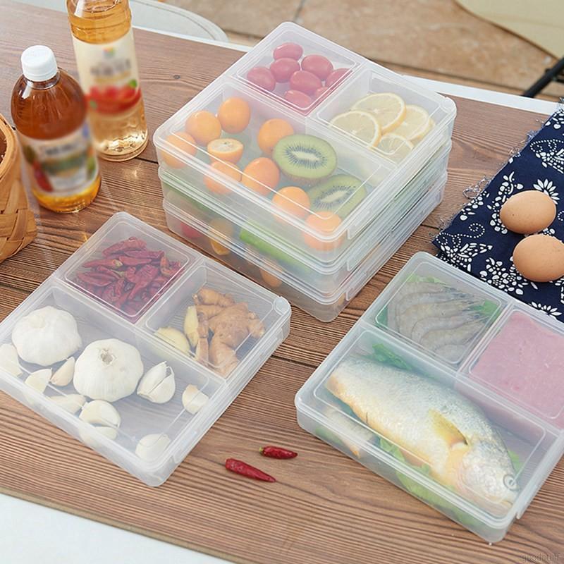 Hộp cơm trưa 3 ngăn bằng nhựa giữ tươi thực phẩm và chống xuyên thủng