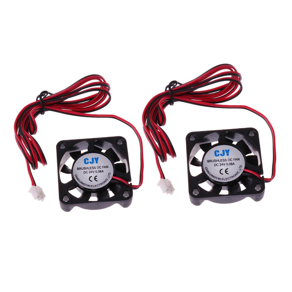 2 Pieces Silent 24V 40mmx40mmx10mm 4010 Brushless Cooling Fan for 3D Printer