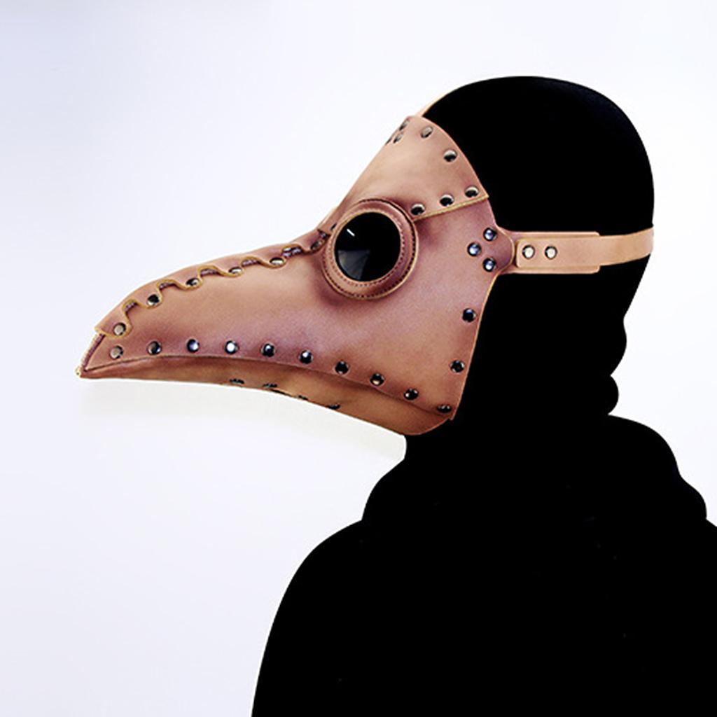 Plague Bird Long Nose Beak PU Leather Steampunk Halloween Mask