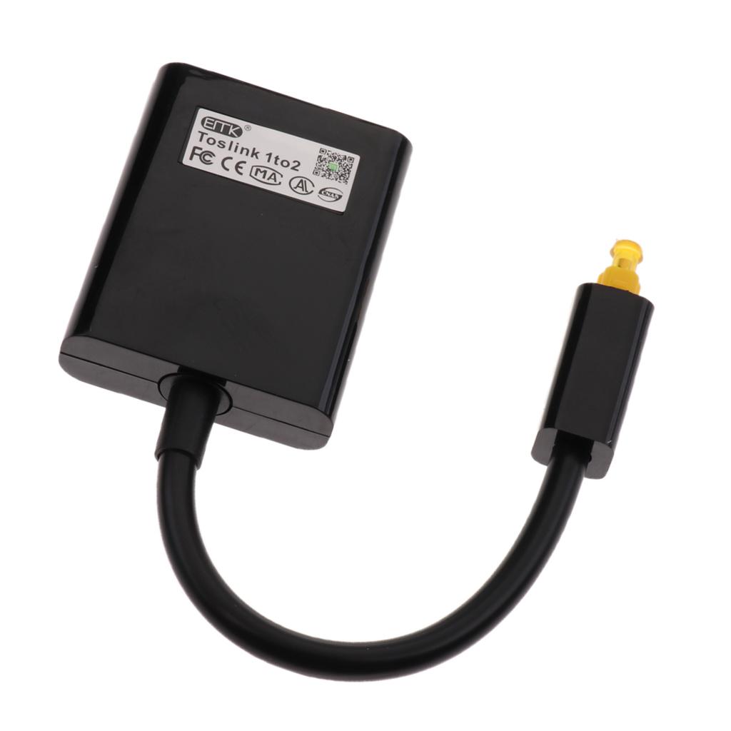 1Pcs Digital Toslink Optical Splitter Cable Adapter Fiber Cord Audio 1 to 2
