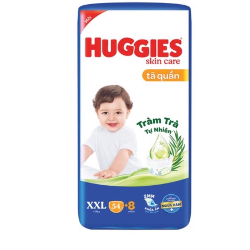 Tặng 8 miếng - Tã Quần Huggies Dry XXL54 hương tràm trà - HSD Luôn Mới