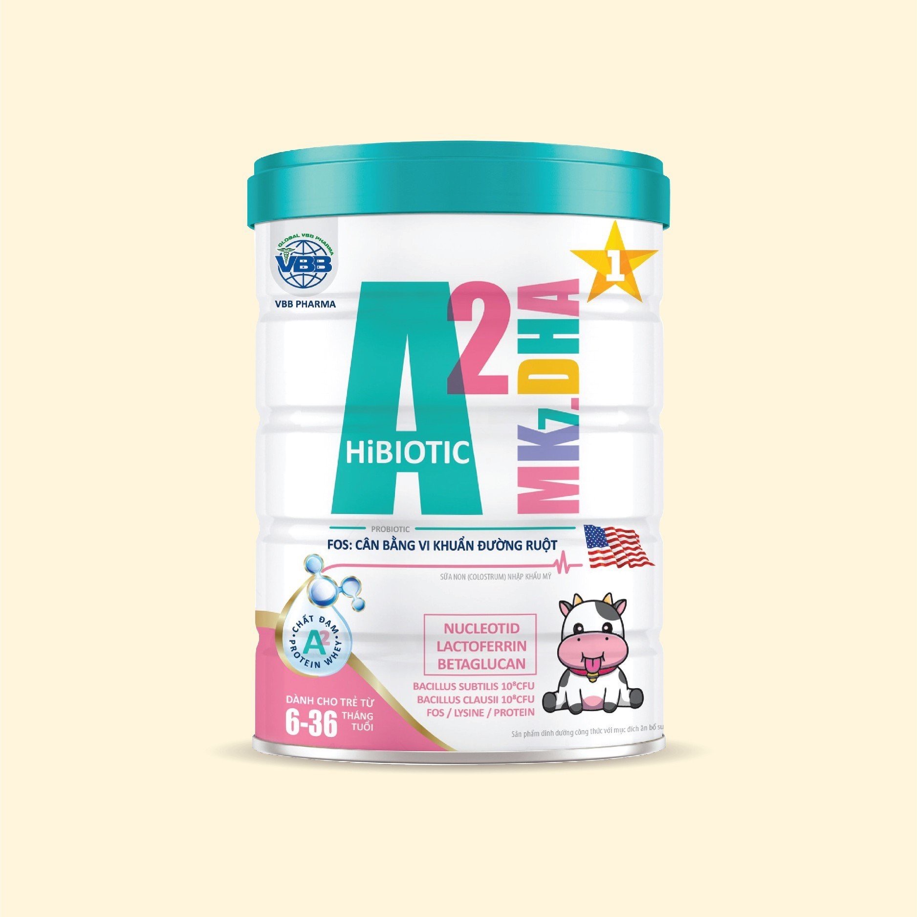 Sữa Bột A2 Mk7.DHA HiBiotic- Hỗ trợ Hệ Tiêu Hóa