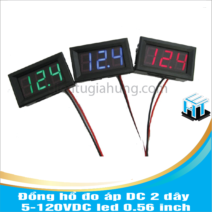 Đồng hồ đo áp DC 2 dây 5-120VDC led 0.56 inch