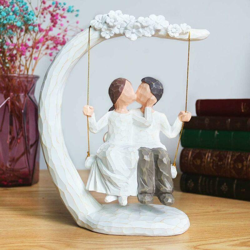 Tượng cặp đôi yêu thương, điêu khắc của một cặp đôi mềm mại đã vẽ 9 inch kỷ niệm một khoảnh khắc tuyệt vời - Saint - Valentine, kỷ niệm ngày cưới, món quà tuyệt vời nhất cho một đám cưới