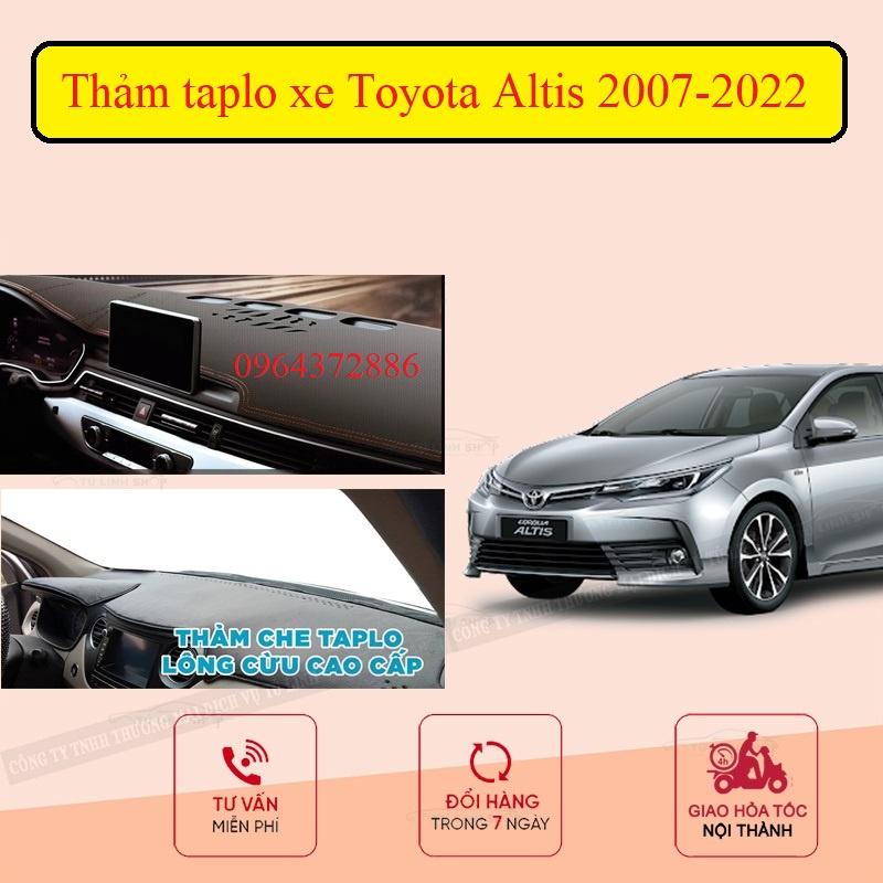 Thảm taplo chống nóng xe Toyota Altis 2007-2022+ nhung và da cao cấp, có chống trượt