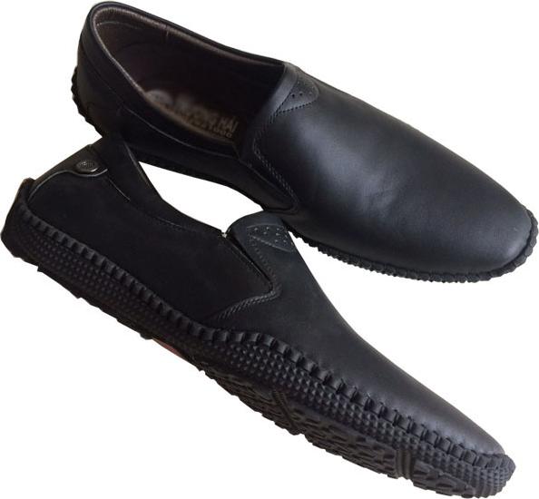 Giày mọi nam may viền da bò cao cấp THM06