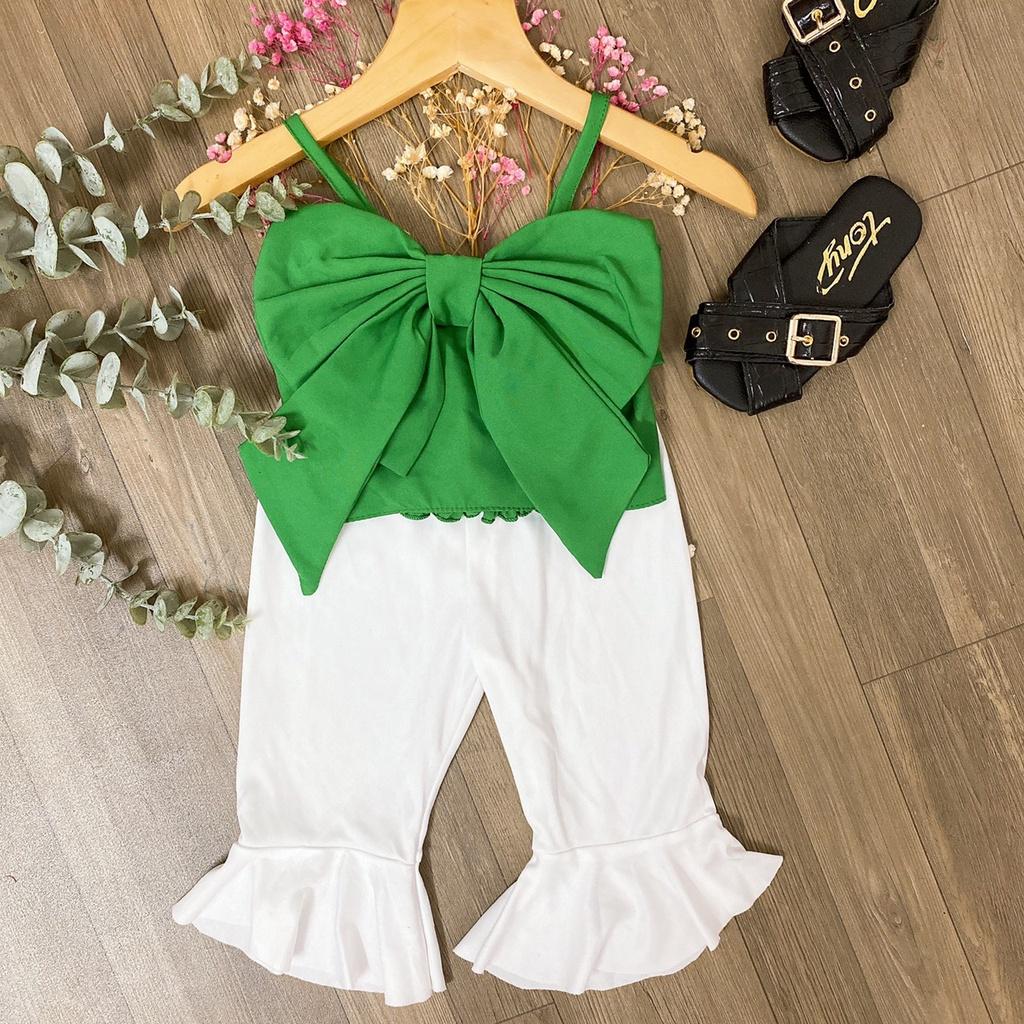 Bộ quần Áo Bé Gái Nơ kết hợp quần ống Loe 8-23kg Angel Baby Thời Trang Thiết Kế