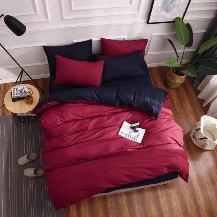 Bộ chăn ga gối cotton poly màu trơn - chăn mền, drap giường, vỏ gối - ga giường đủ size
