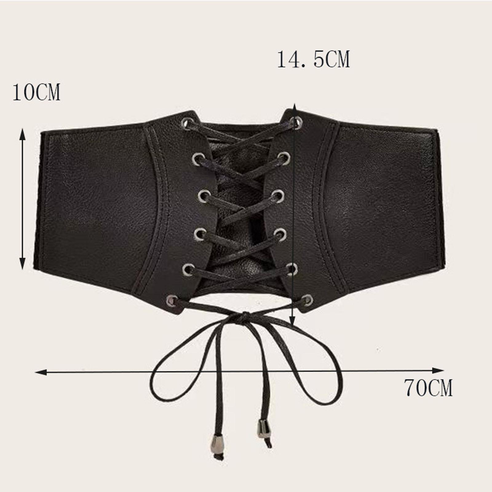Women Lace Up Belt Elastic Waist Belt Corset Dress Waistband White