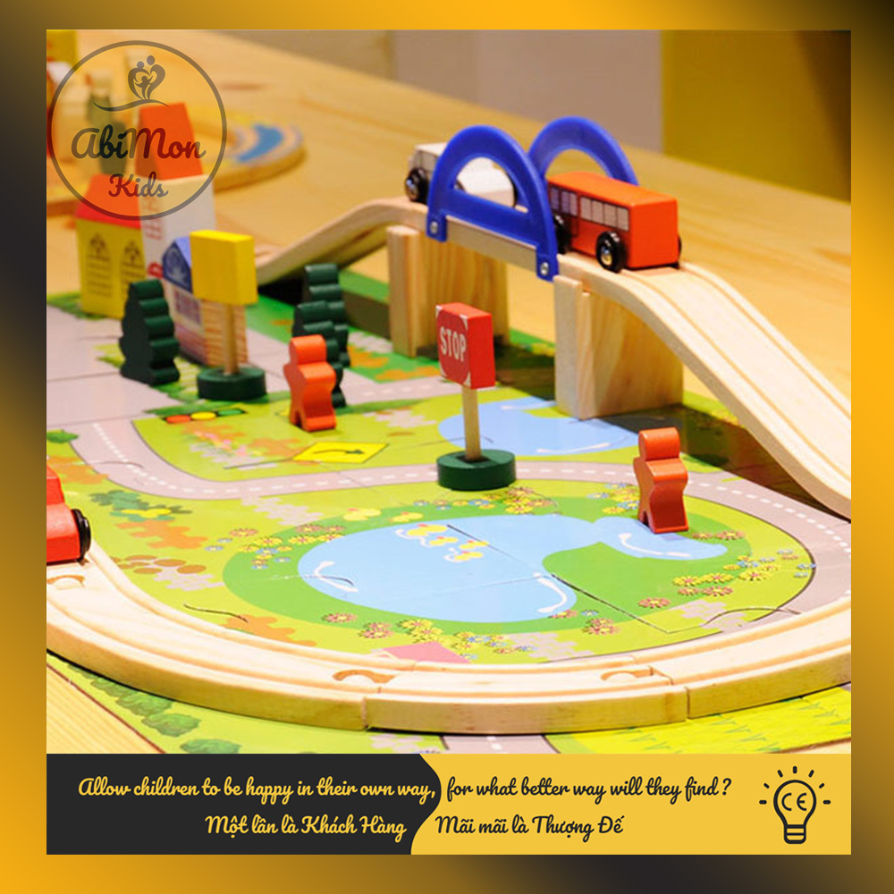 Bộ Ghép Mô Hình Giao Thông Thành Phố Cho Bé (80 chi tiết) || Montessori cao cấp || Đồ chơi Gỗ - Giáo dục - An toàn - Thông minh