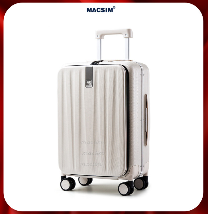 Vali cao cấp Macsim Hanke MSH9860  24 inch- Hàng loại 1 màu trắng