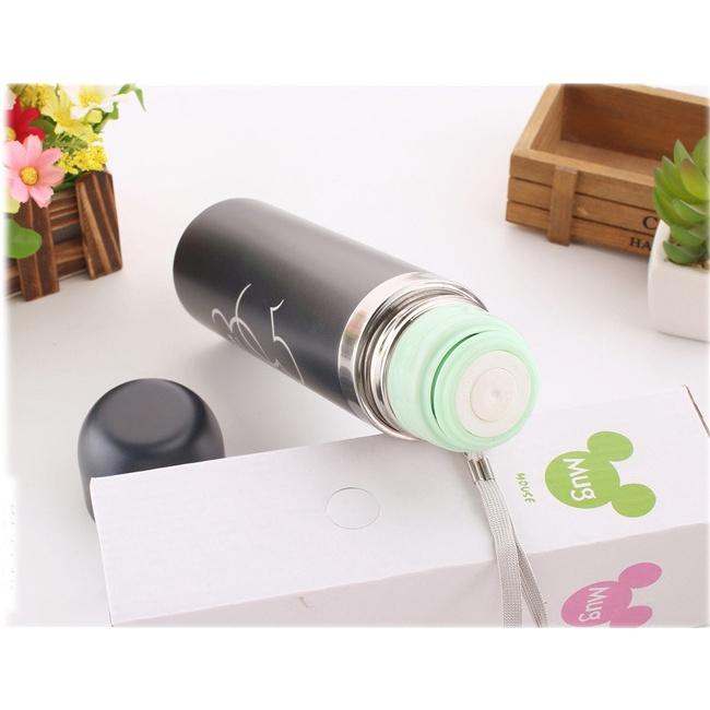 Bình Đựng Nước Giữ Nhiệt Nóng Lạnh Cao Cấp 2 Lớp Mug Mouse Độ Bền Cao, Thiết Kế Nắp Chống Tràn An Toàn 500ml