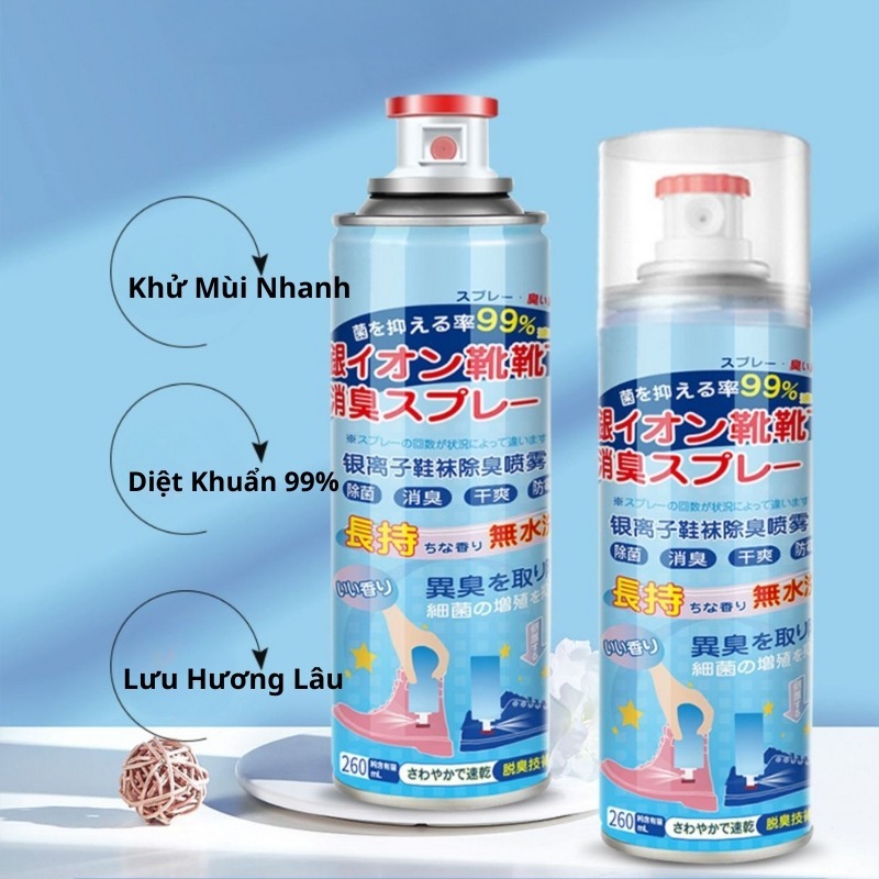 Chai Xịt Khử Mùi Giày Công Nghệ NANO 260ml