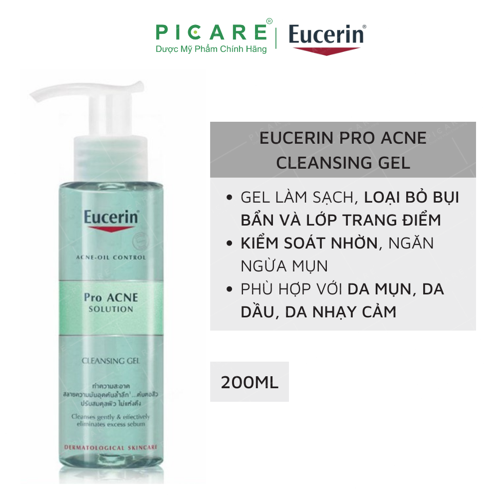 Eucerin Gel Rửa Mặt Dành Cho Da Nhờn Mụn Eucerin Proacne Cleasing 200Ml