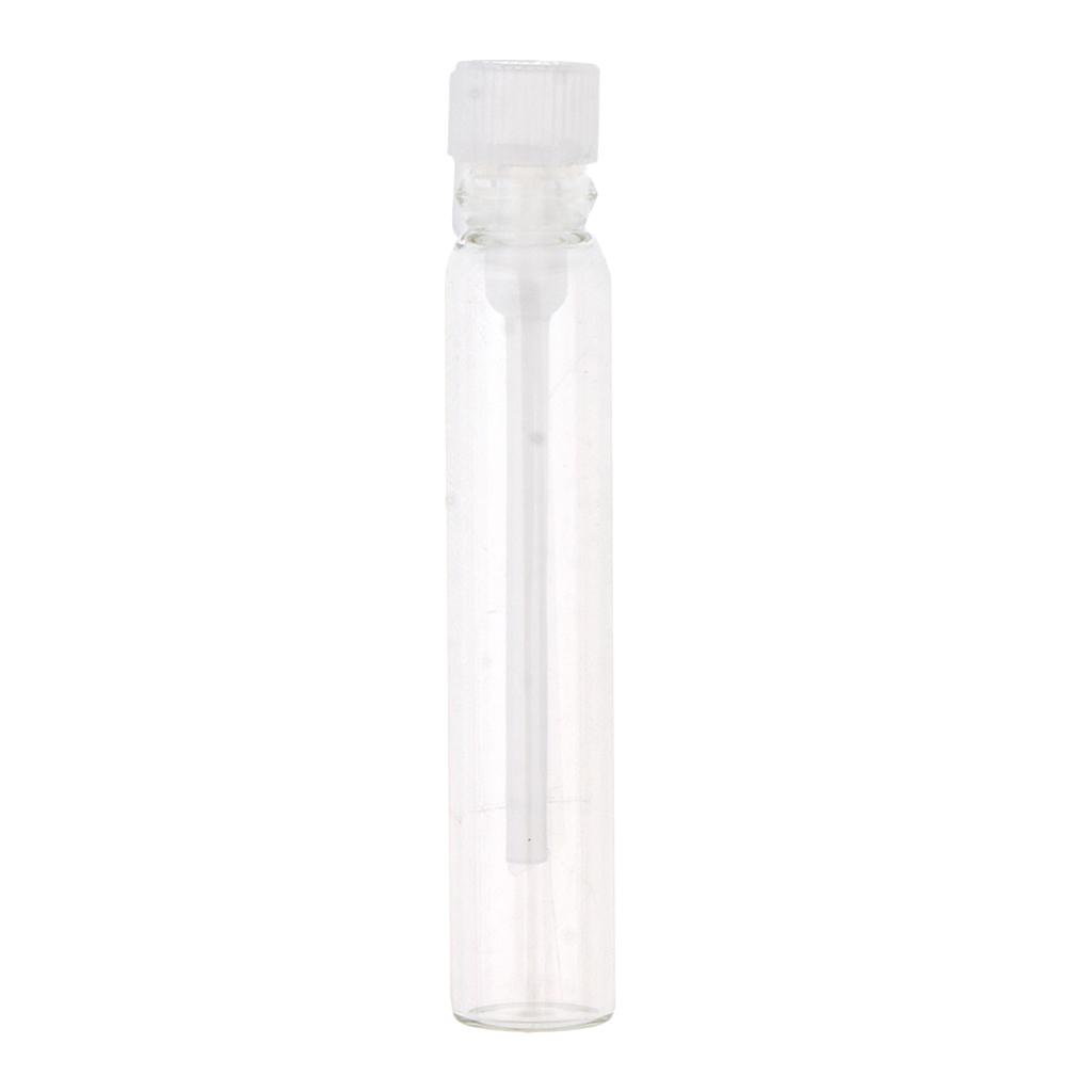 2x50x Mini Glass Perfume Sample Vials Empty Essential Oil Fragrance Bottle 2ml White Cap