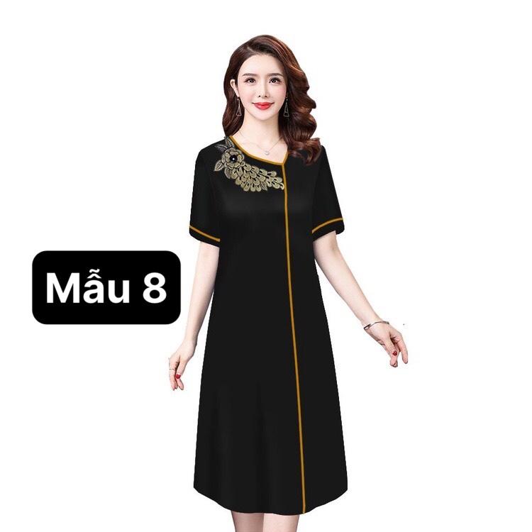 ️Đầm Trung Niên️ Mẫu đầm suông in họa tiết hoa cho mẹ đi tiệc, đầm trung niên U50-60-70 Có size lớn