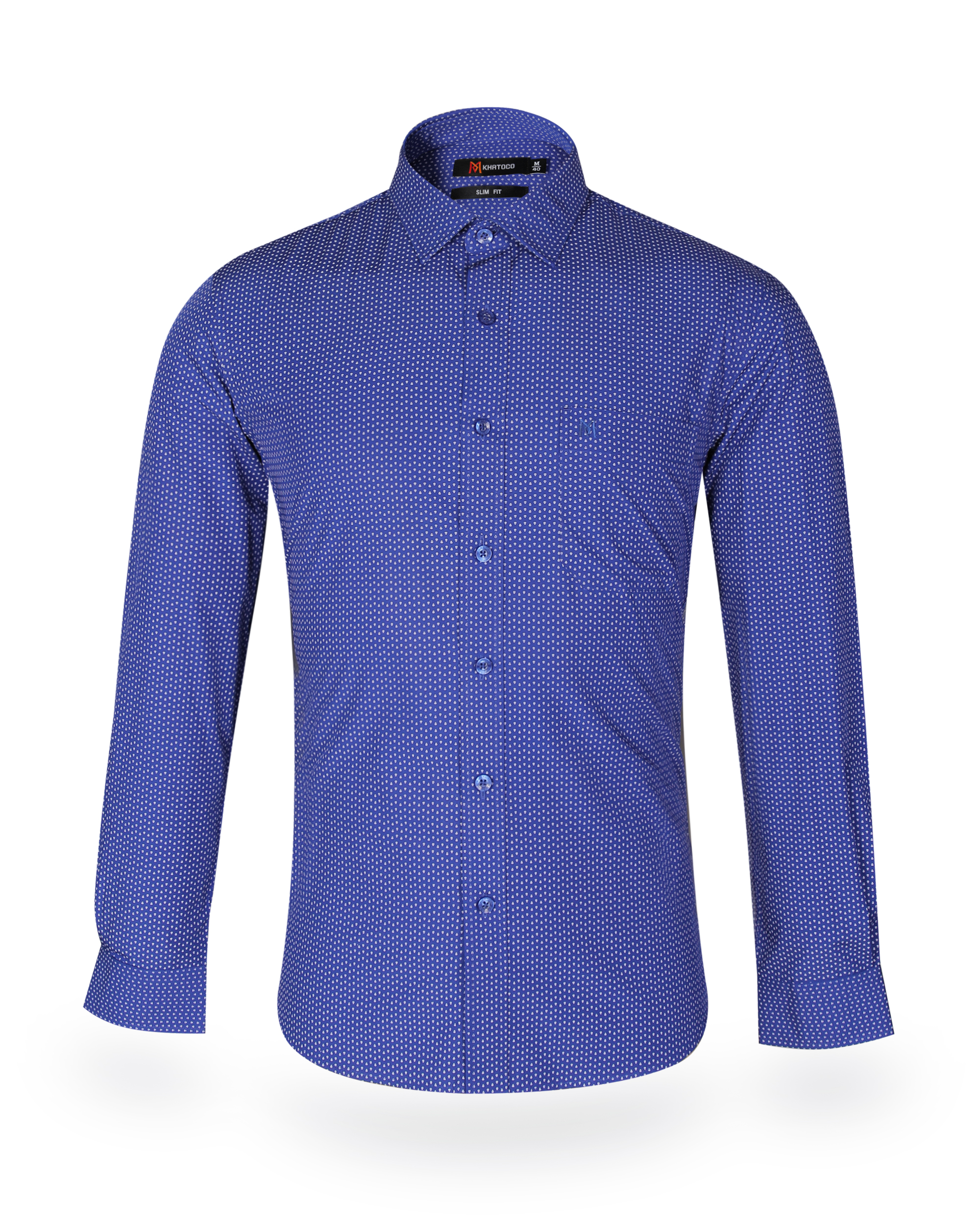 Áo sơ mi nam tay dài form ôm Khatoco A1MD498S1-THIN002-2009-D