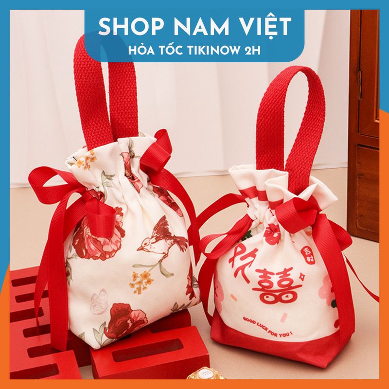 Túi Vải Canvas Đựng Bánh Kẹo, Quà Tặng Tết