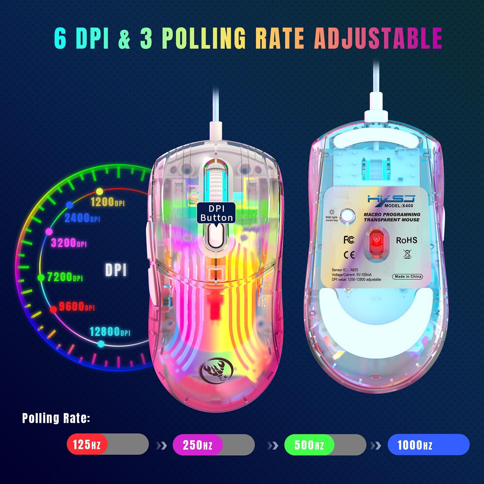 Wired Gaming Mouse High Precision Lightweight Ergonomic for Laptop PC Office