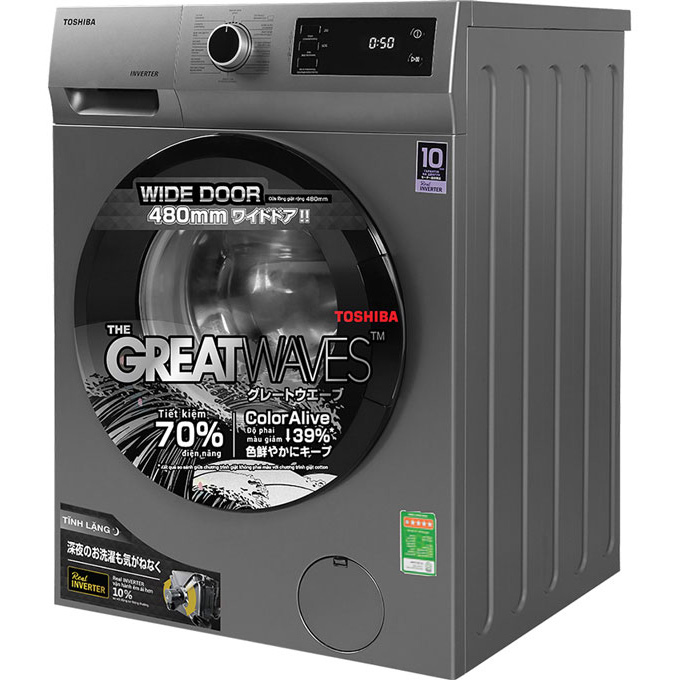 Máy giặt Toshiba Inverter 8.5 kg TW-BK95S3V lồng ngang- Hàng chính hãng - Giao tại Hà Nội và 1 số tỉnh toàn quốc