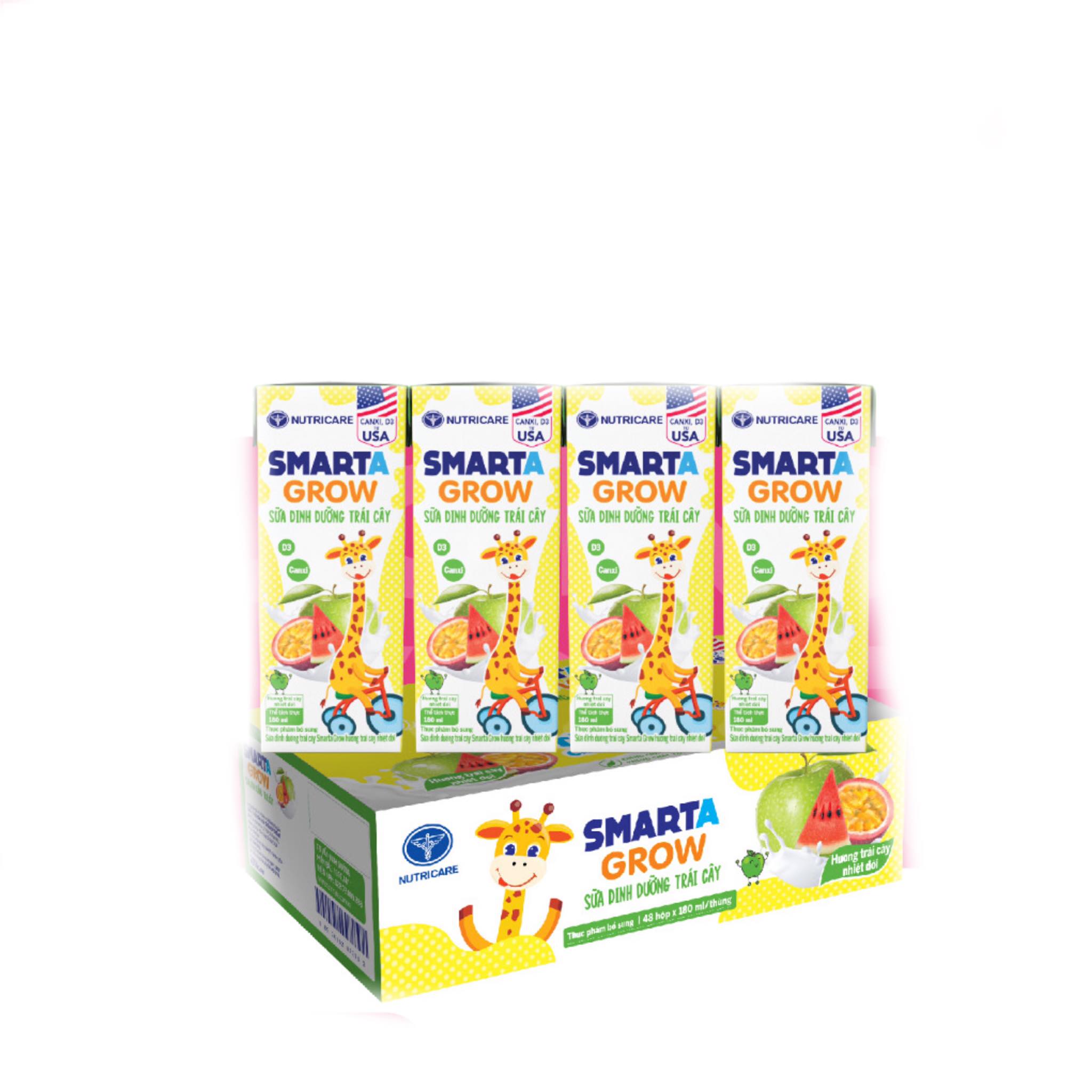 Thùng sữa dinh dưỡng trái cây SmartA Grow 180ml