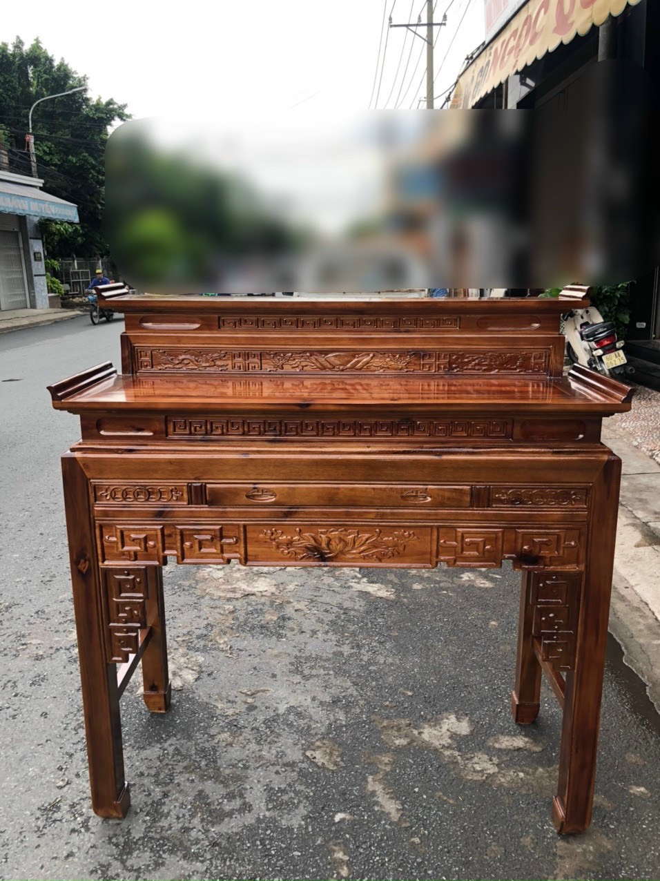 Bộ ÁN GIAN 2 TẦNG, Bộ Án gian thờ đẹp hiện đại, bộ thờ gỗ tràm , bàn thờ gia tiên gỗ ,bàn thờ bàn cúng gỗ 2 TẦNG