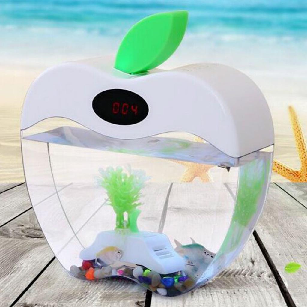 Aquarium USB Mini Desktop Fish Tank Aquarium with LED Light Home Decor