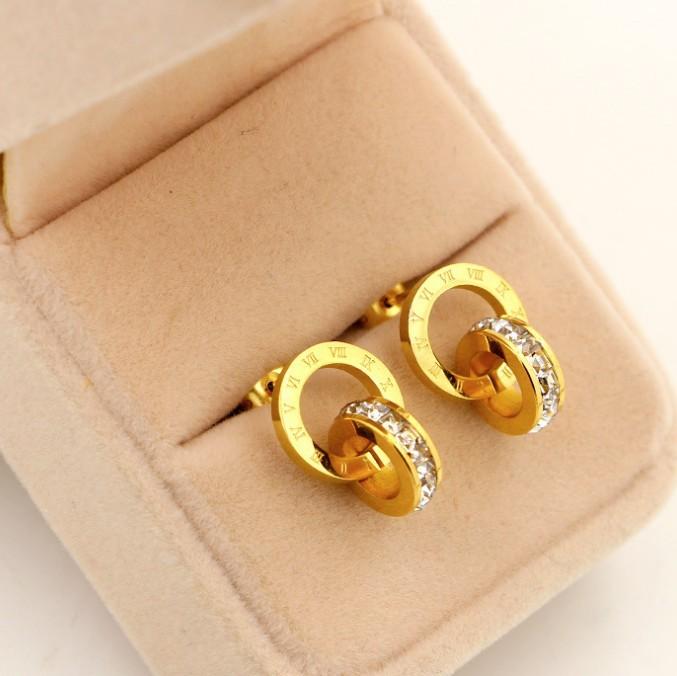 Bông Tai 2 Khoen Tròn Chất Liệu Thép Titan Không Đen Cao Cấp TT 1014 - 1 Cặp