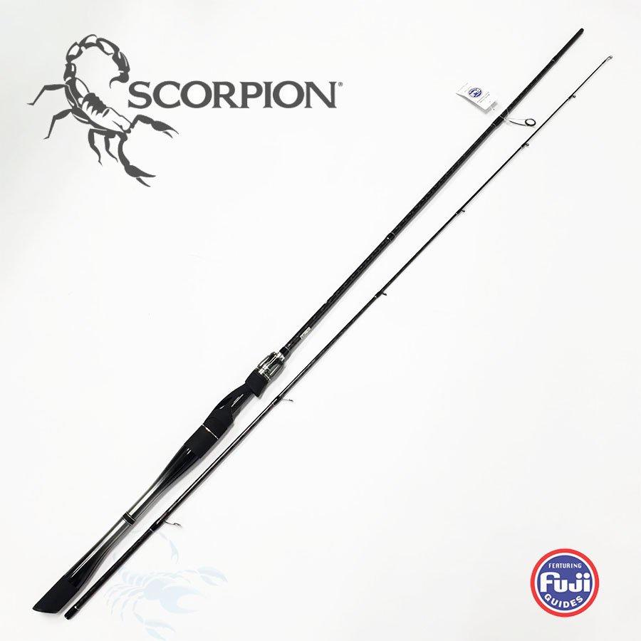 Cần câu lure máy đứng và ngang cao cấp Scorpion khoen FUJI mã CM16 trắng đen