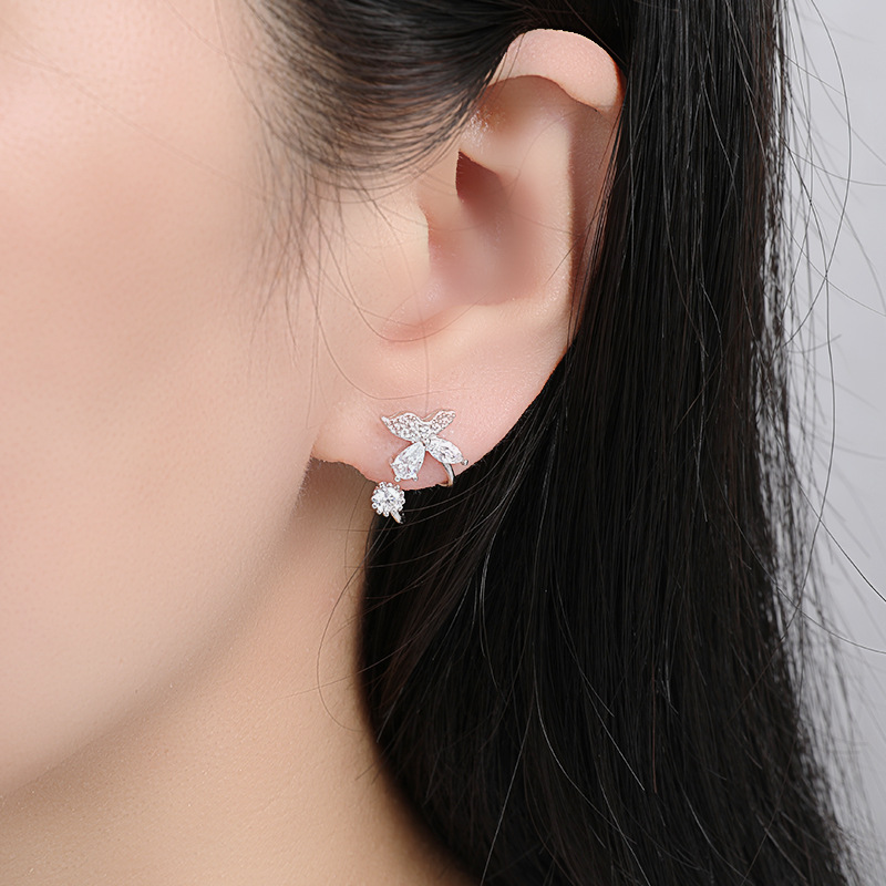 Bông tai cánh bướm đá sang chảnh tiểu thư thanh lịch