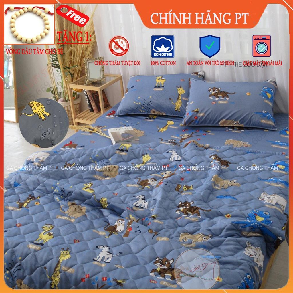 Ga chống thấm cho bé chính hãng PT, chất liệu cotton, chống thấm nước tuyệt đối bé tè lau là sạch, không nóng