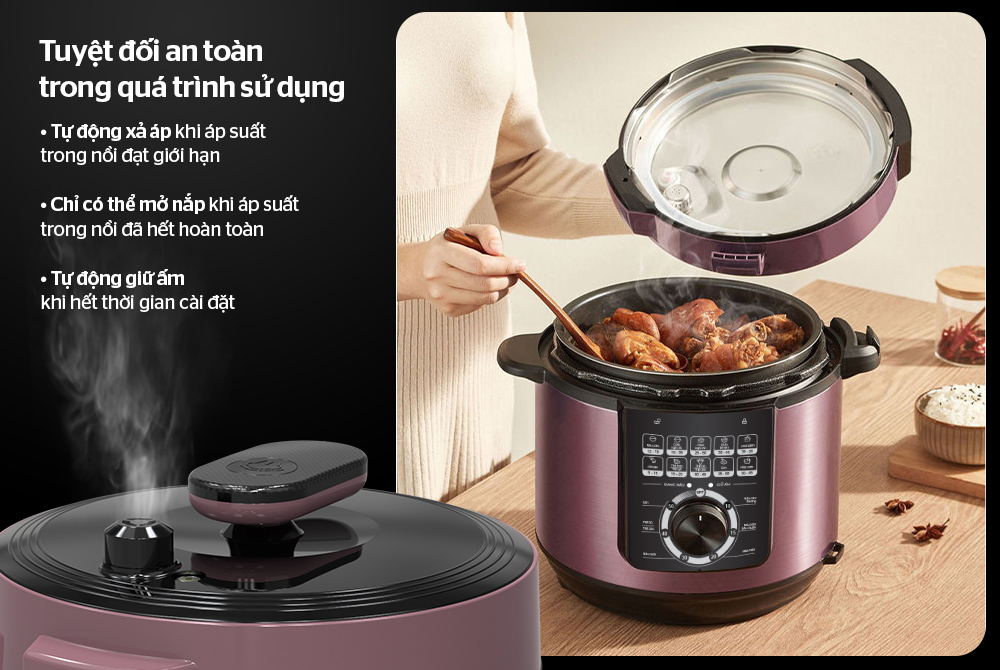Nồi áp suất điện Sunhouse SHD1657 6 lít - Hàng chính hãng