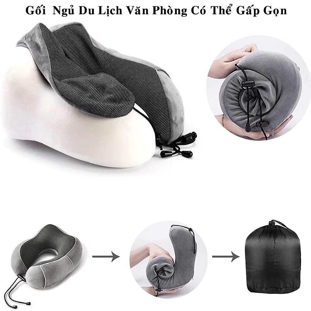 Gối Ngủ Văn Phòng Du Lịch Chữ U Tặng Kèm Bịt Mắt, Bịt Tai Chống Mỏi Chất Liệu Memory Foam - Hãng dododios