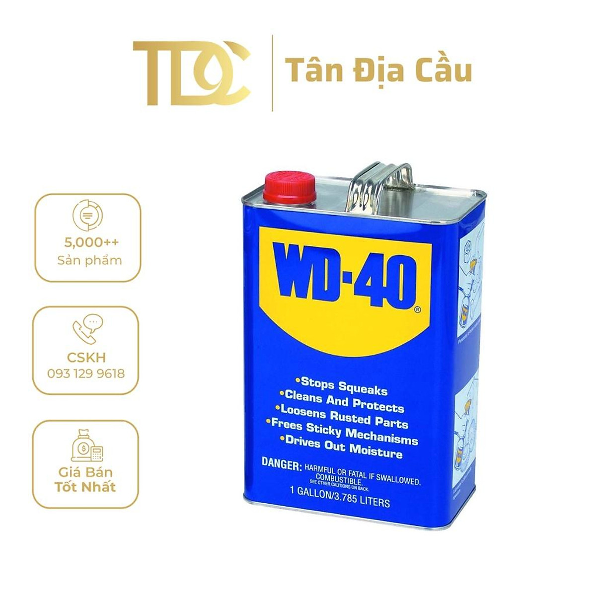 [HÀNG XẢ KHO] Dầu Chống Rỉ Sét, Bôi Trơn Đa Năng WD40 4l (4000ML, 1 Gallon) - Tandiacau