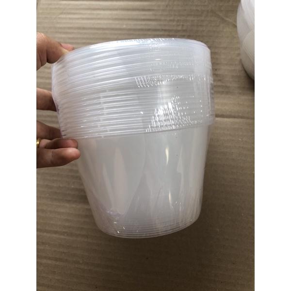 10 Hộp nhựa tròn đựng thực phẩm loại 1000ml, 750ml