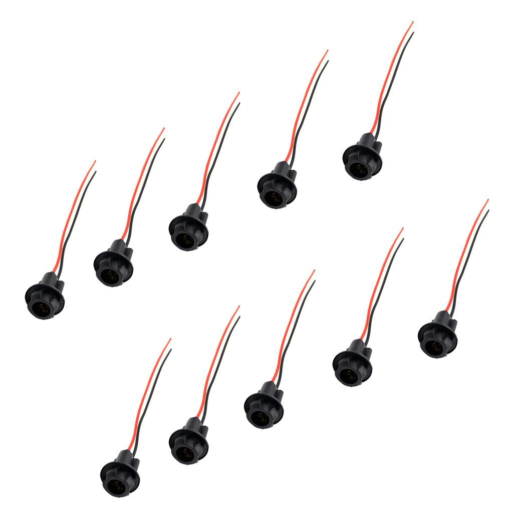 10 Pieces T10 5050 Bulb Socket Holder Connector Pre-wired Adapter