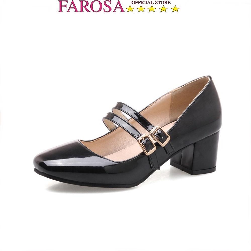 Giày nữ Mary Janens hai quai ngang thời trang FAROSA - S91 kiểu dáng Hàn quốc