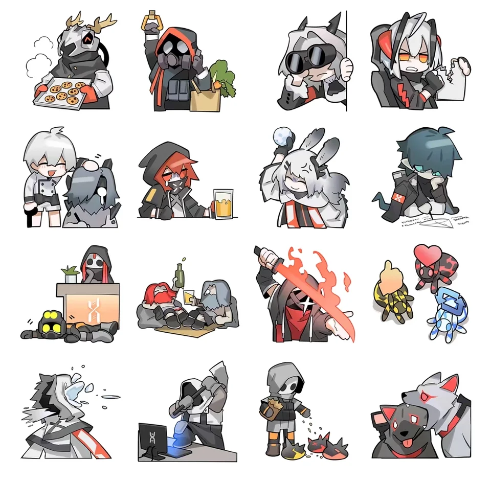 Ảnh Sticker Arknights 30-60 cái ép lụa khác nhau/hình dán anime Arknights