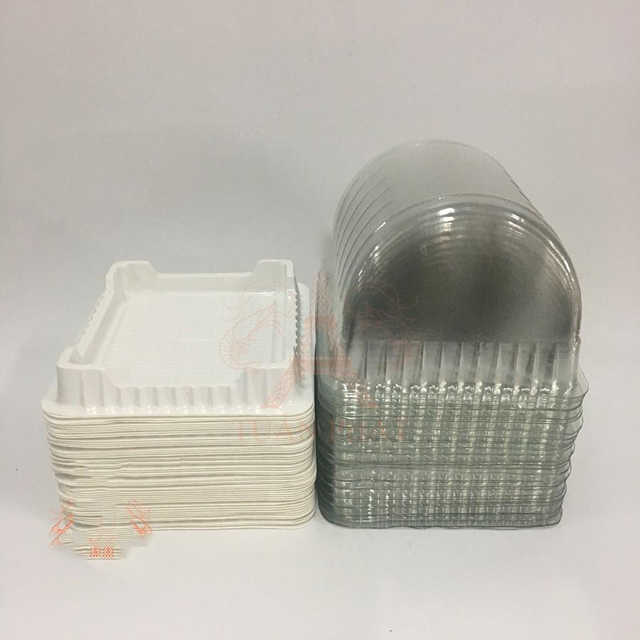 100 Hộp H22 - Hộp nhựa bánh bông Lan cuộn ngắn - Hộp bánh bông Lan nhỏ