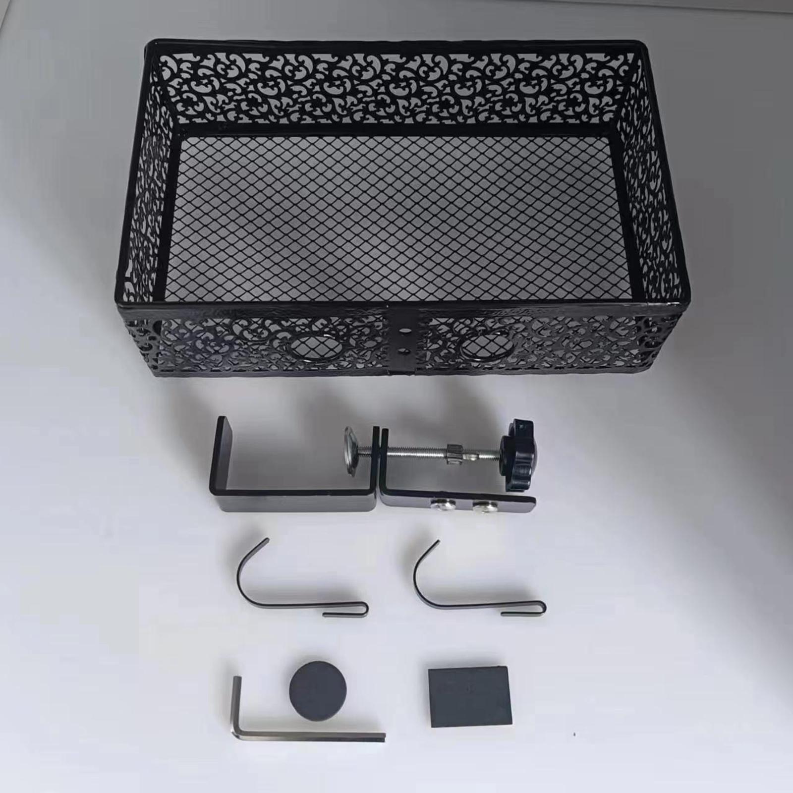 Under Desk Storage Organizer Swivel Metal Clamp Mount Stationary Holder