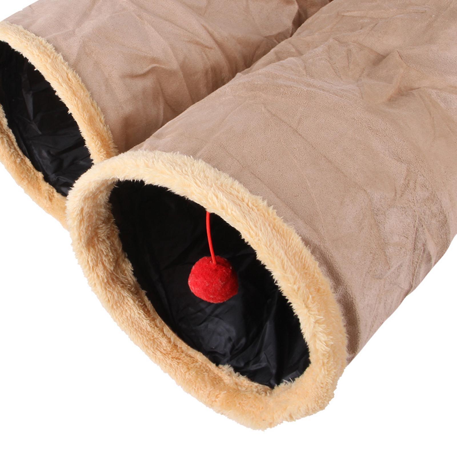 Cat Tunnel Tube for Indoor Cats, Cat Toys 4 Way Collapsible, Kitty Tunnel Cat Pet Toys Peek Hole Toy for Puppy, Kitten, Rabbit