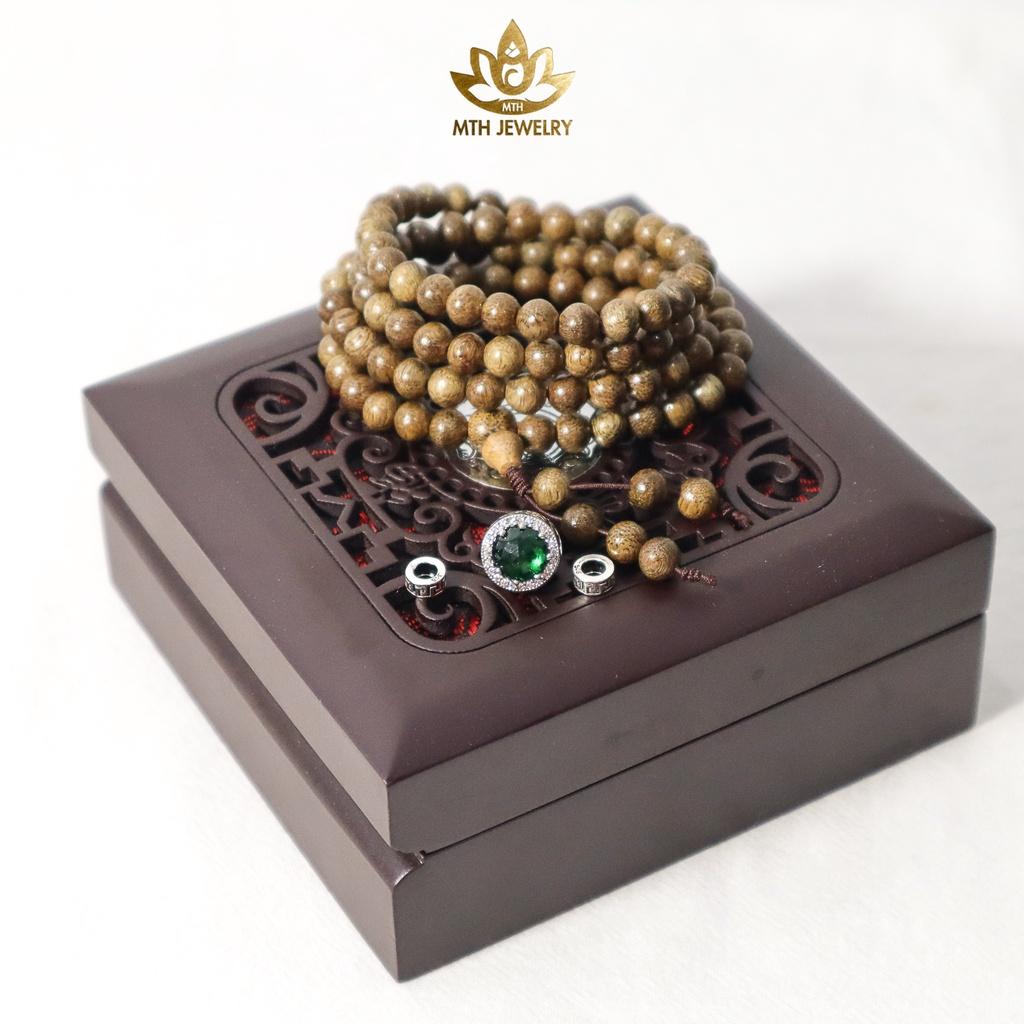 Vòng Tay Trầm Hương Tự Nhiên 216 Hạt 4mm MIX Charm Bạc S925